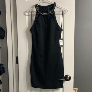 Guess NWT jeweled cut out black dress